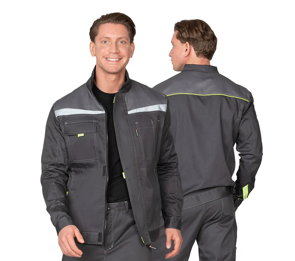 Костюм мужской "Профессионал 1" тёмно-серый/светло-серый (куртка и брюки) - фото 1