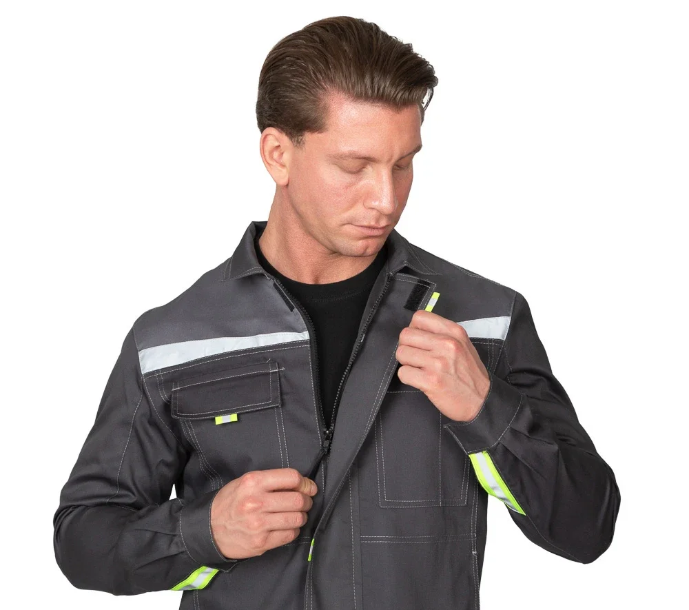 Костюм мужской "Профессионал 1" тёмно-серый/светло-серый (куртка и брюки) - фото 10