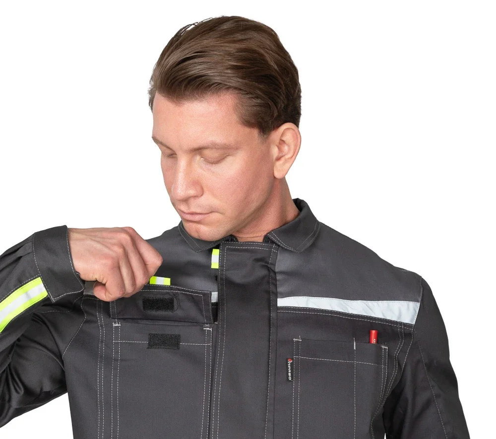 Костюм мужской "Профессионал 1" тёмно-серый/светло-серый (куртка и брюки) - фото 14