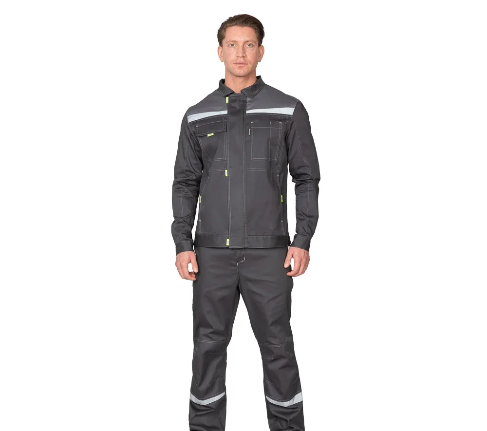 Костюм мужской "Профессионал 1" тёмно-серый/светло-серый (куртка и брюки) - фото 2