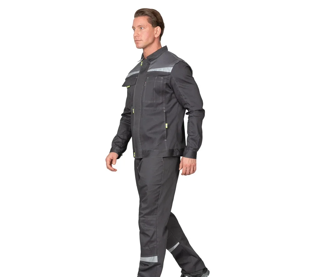 Костюм мужской "Профессионал 1" тёмно-серый/светло-серый (куртка и брюки) - фото 3