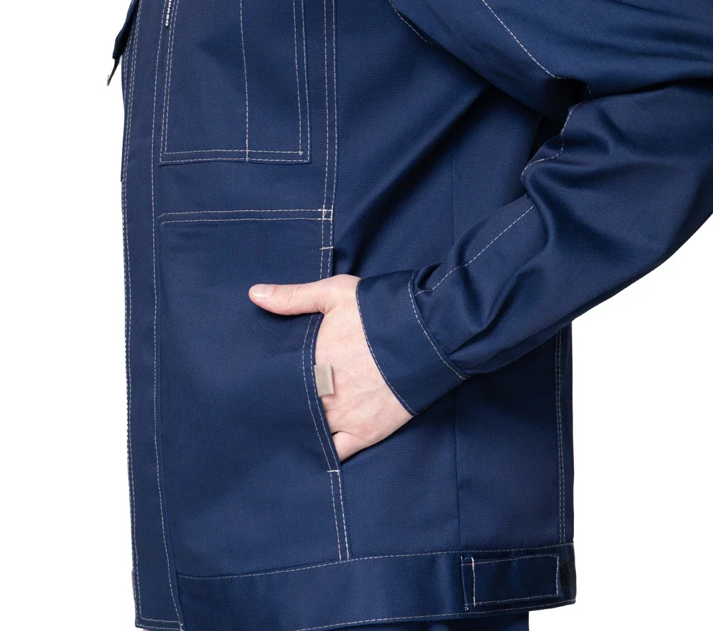 Костюм мужской "Профессионал 1" синий/бежевый (куртка и брюки) - фото 12