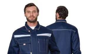 Костюм мужской "Профессионал 1" синий/бежевый (куртка и брюки) - фото 16