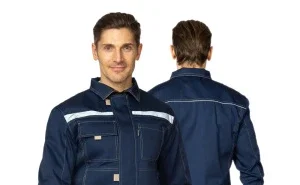 Костюм мужской летний "Профессионал 2 СОП" тёмно-синий/бежевый (куртка и полукомбинезон) - фото 13