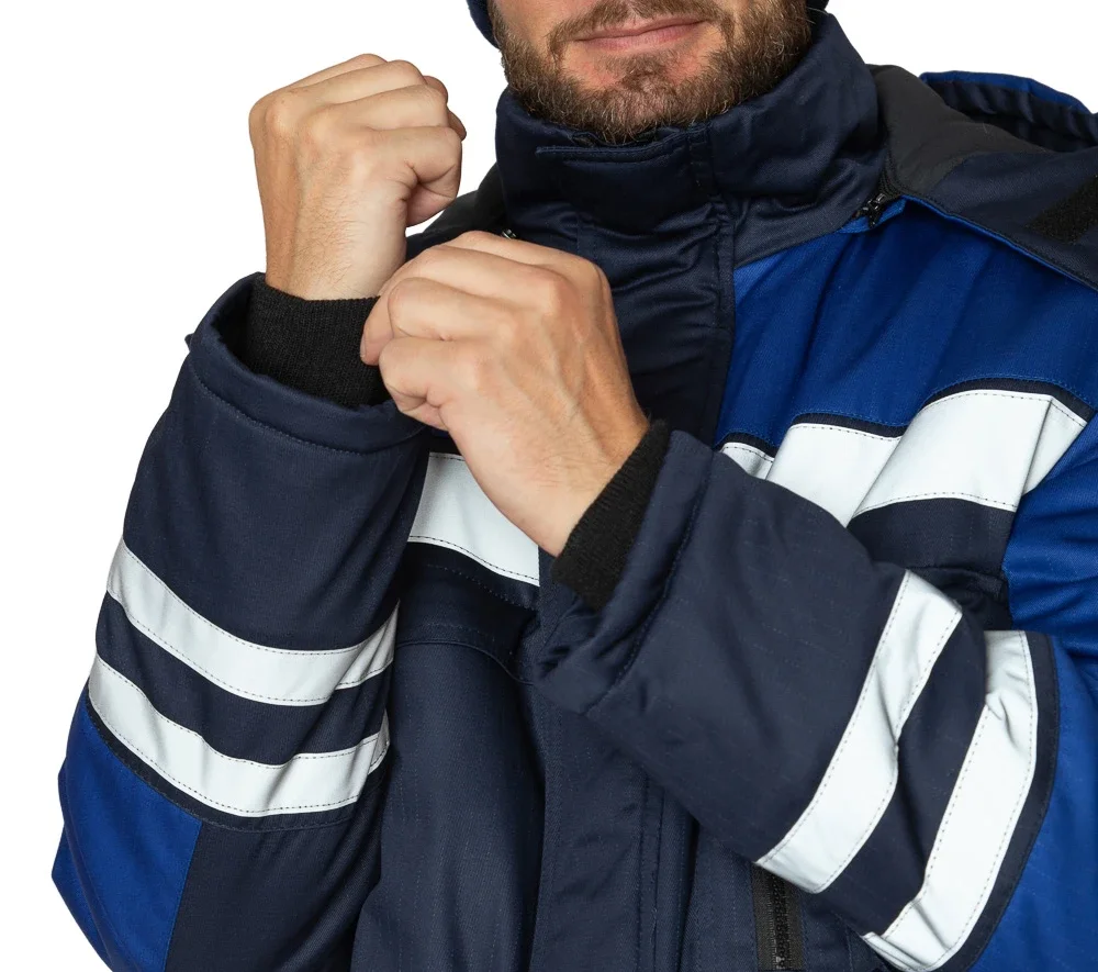 Костюм антистатический мужской утеплённый "Антистат" тёмно-синий/василёк (куртка и брюки) - фото 13