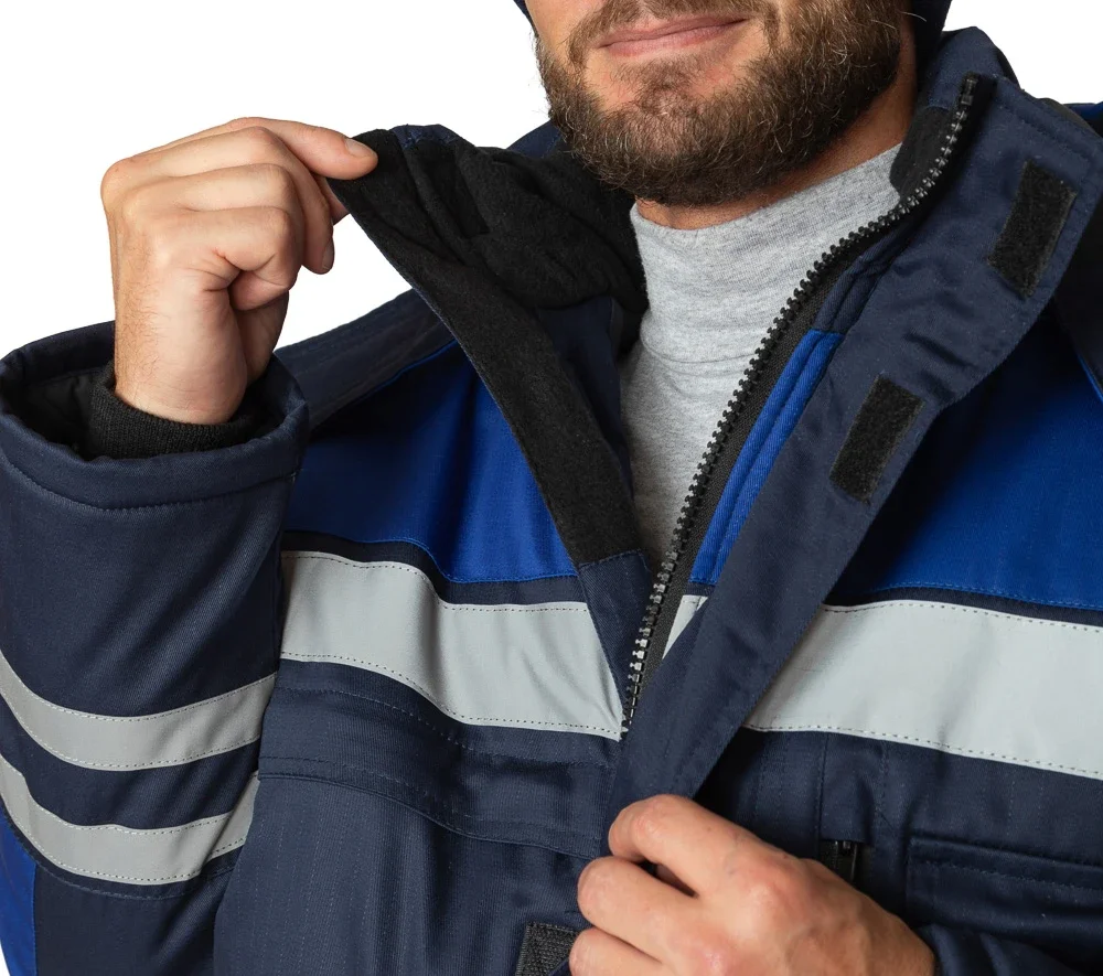 Костюм антистатический мужской утеплённый "Антистат" тёмно-синий/василёк (куртка и брюки) - фото 15