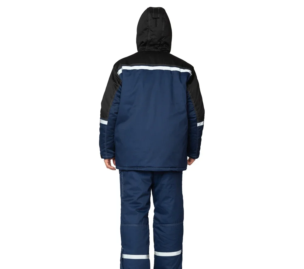 Костюм мужской утеплённый "Азимут" синий/чёрный (куртка и брюки) - фото 10