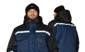 Костюм мужской утеплённый "Азимут" синий/чёрный (куртка и брюки) - фото 23