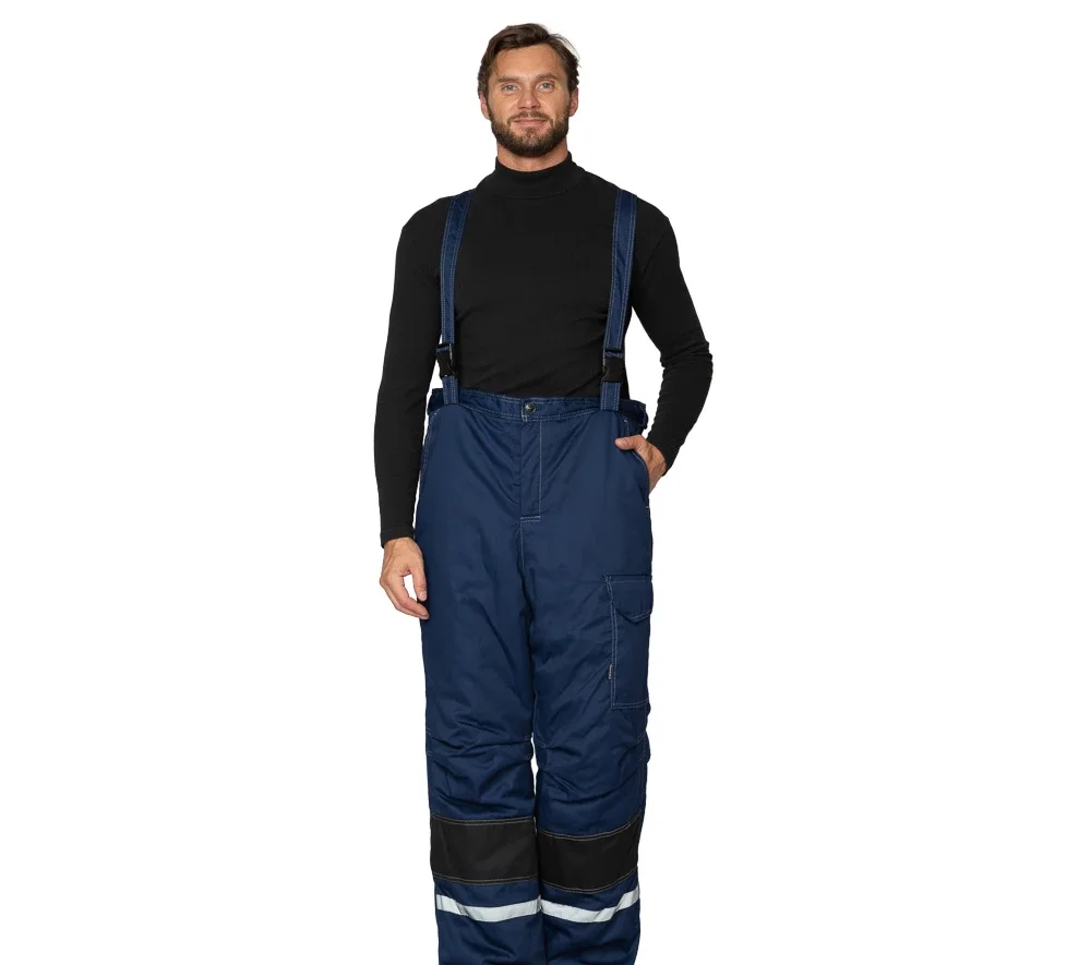 Костюм мужской утеплённый "Азимут" синий/чёрный (куртка и брюки) - фото 6