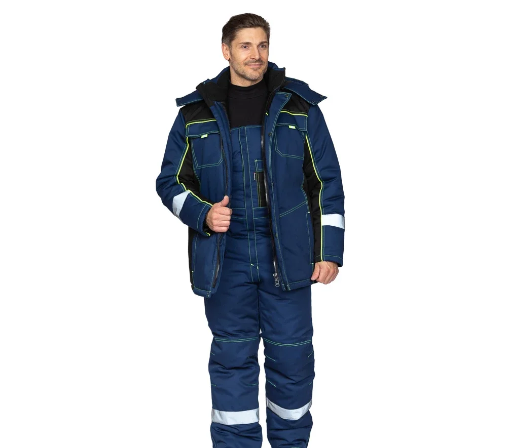 Костюм мужской утеплённый "Бренд К" тёмно-синий/чёрный - фото 4