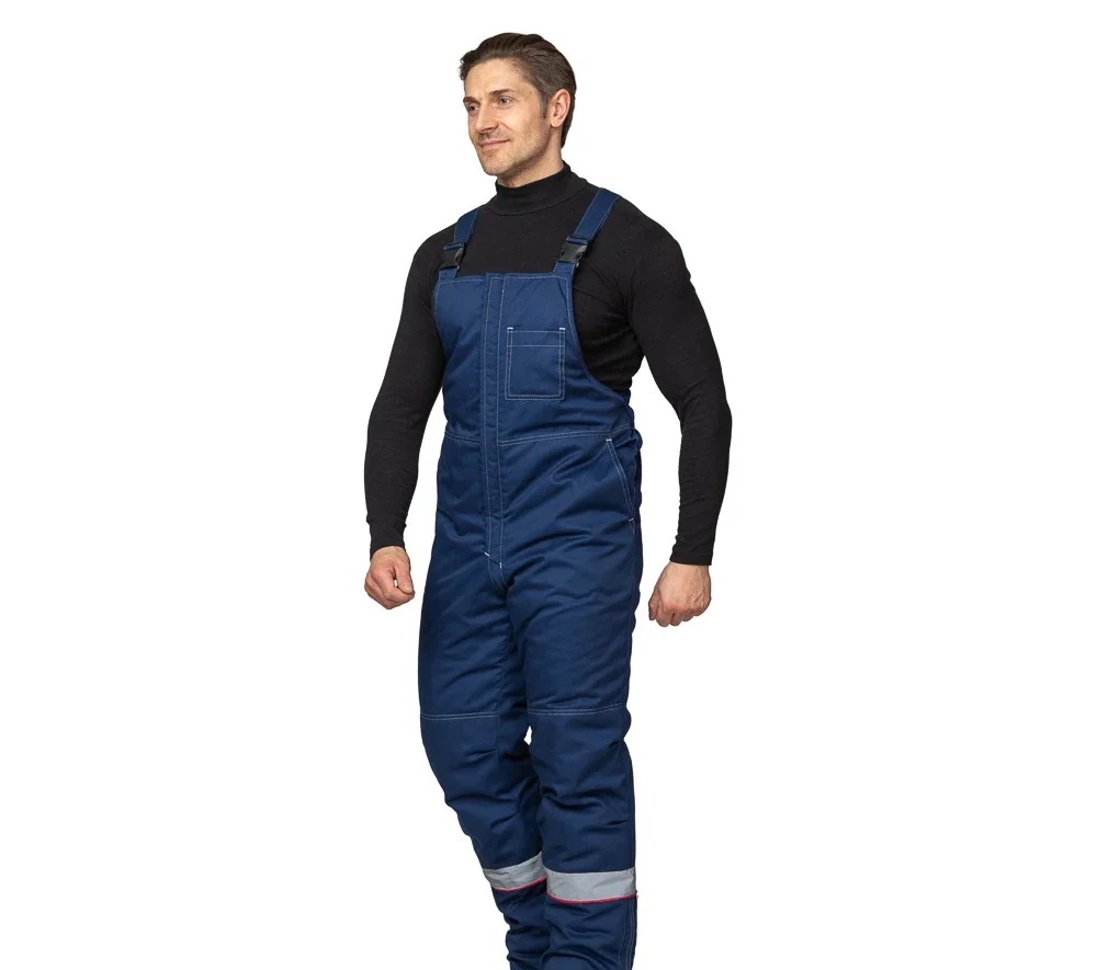 Костюм мужской утеплённый "Профессионал 2" тёмно-синий/красный (куртка и полукомбинезон) - фото 4