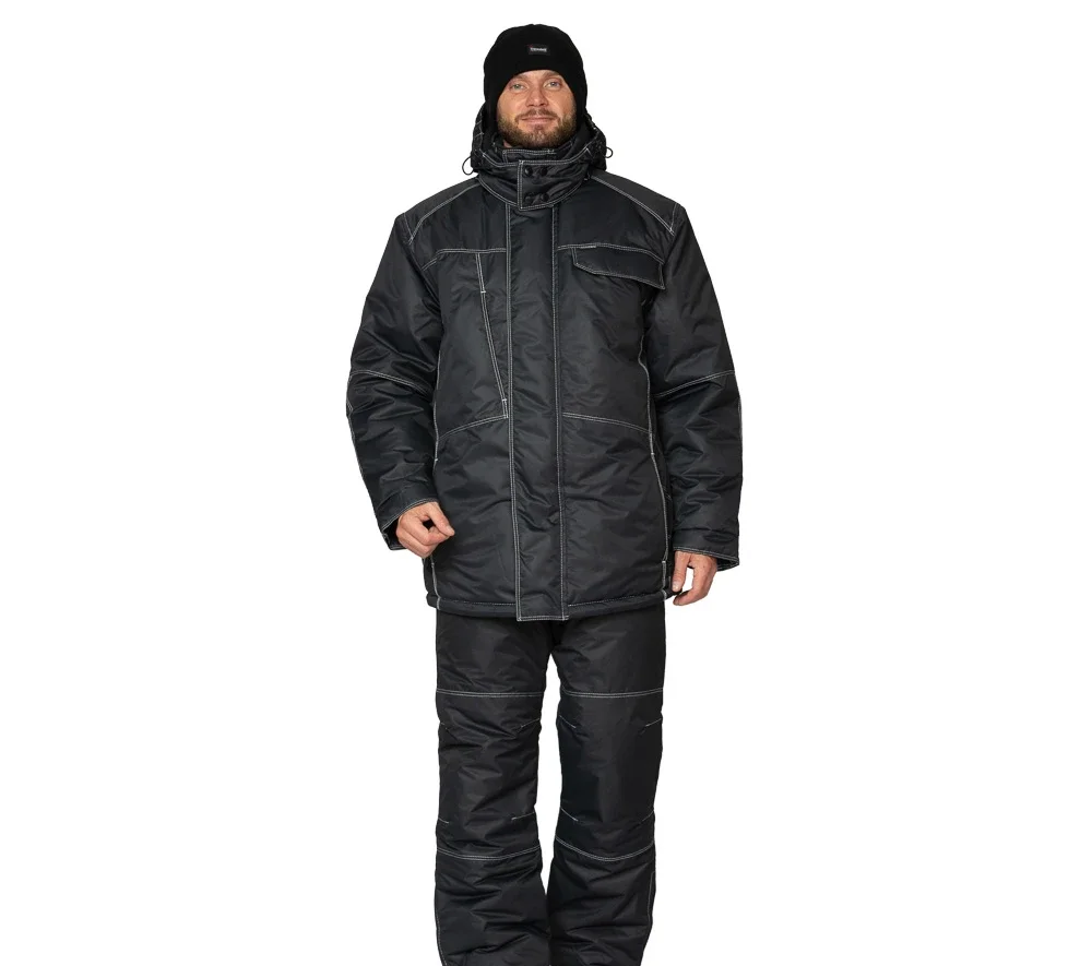 Костюм мужской утеплённый "Викинг" чёрный (куртка и брюки) - фото 2