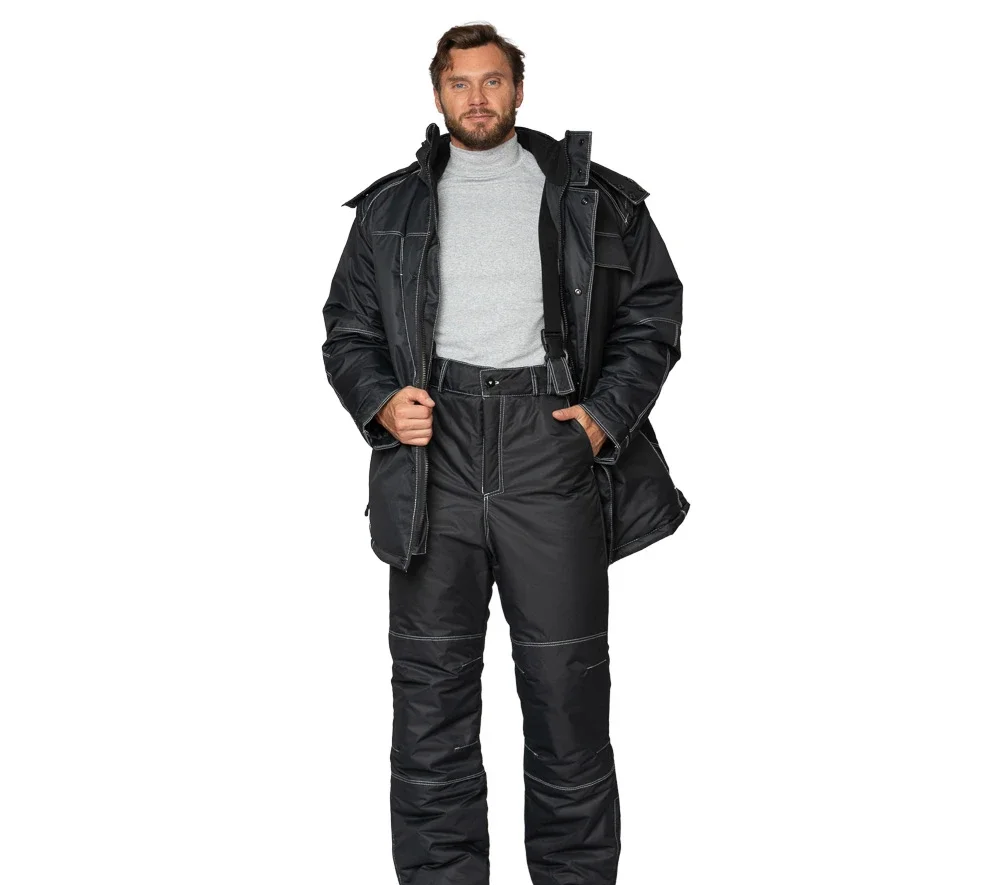 Костюм мужской утеплённый "Викинг" чёрный (куртка и брюки) - фото 4