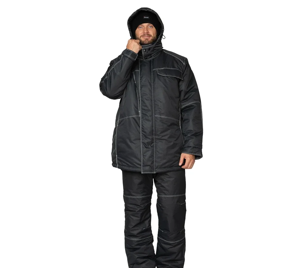 Костюм мужской утеплённый "Викинг" чёрный (куртка и брюки) - фото 7