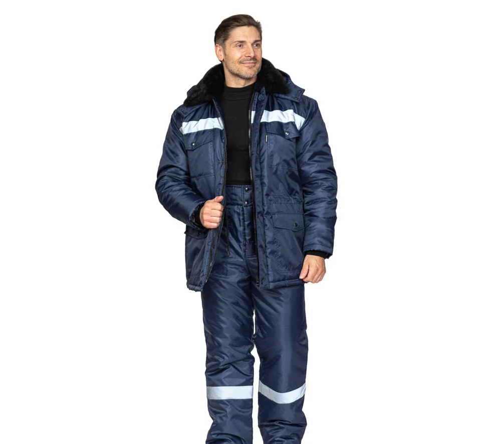 Костюм мужской утеплённый "Мастер 1" синий (куртка и брюки) - фото 4