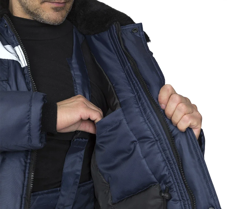 Костюм мужской утеплённый "Мастер 1" синий (куртка и брюки) - фото 8