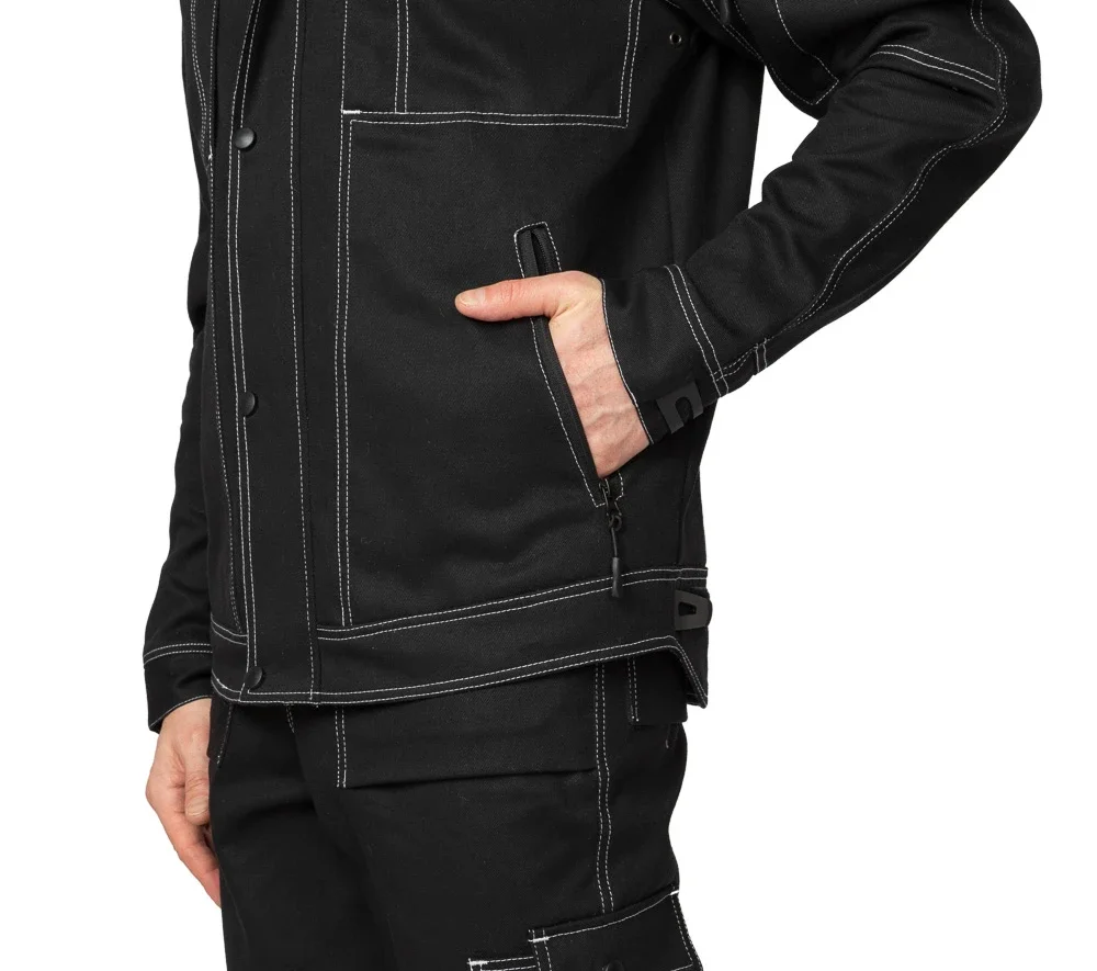 Костюм мужской "Викинг 2021" чёрный (куртка и брюки) - фото 16