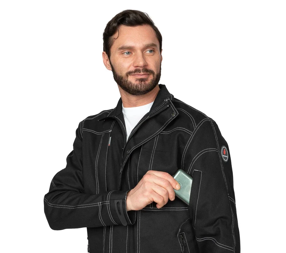 Костюм мужской "Викинг 2021" чёрный (куртка и брюки) - фото 17