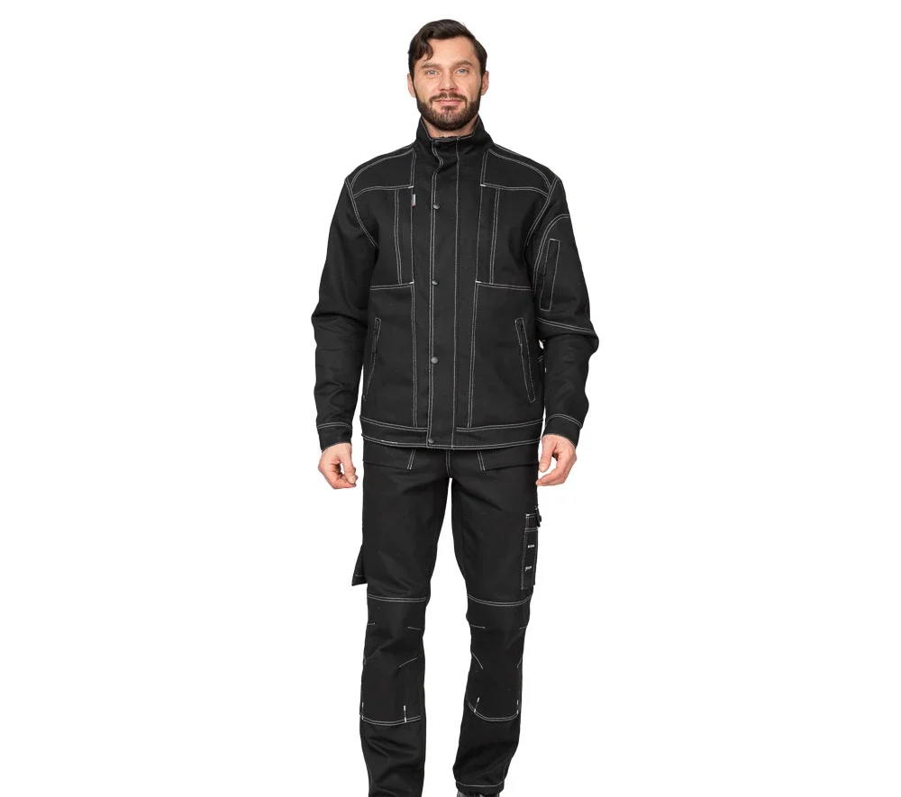 Костюм мужской "Викинг 2021" чёрный (куртка и брюки) - фото 2