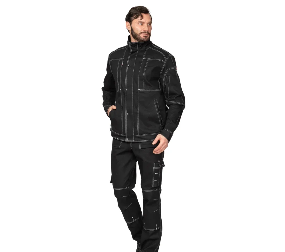 Костюм мужской "Викинг 2021" чёрный (куртка и брюки) - фото 4