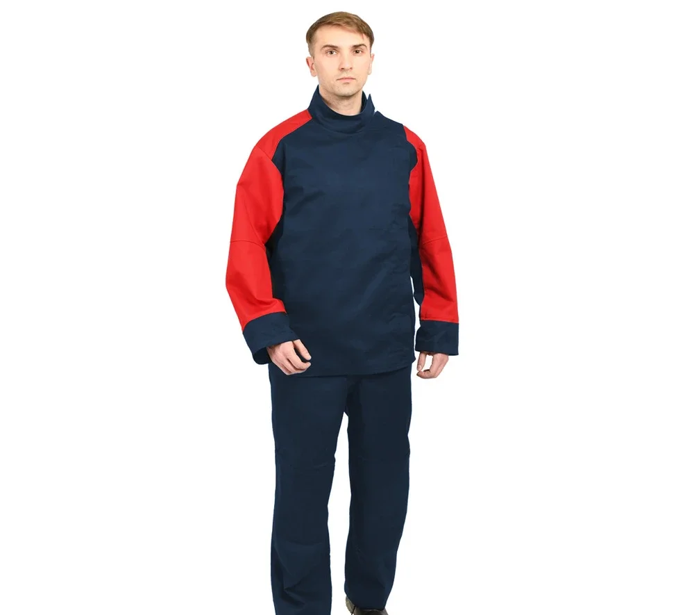 Костюм огнестойкий "Гектор" синий/красный 1 класса защиты (куртка и брюки) - фото 2