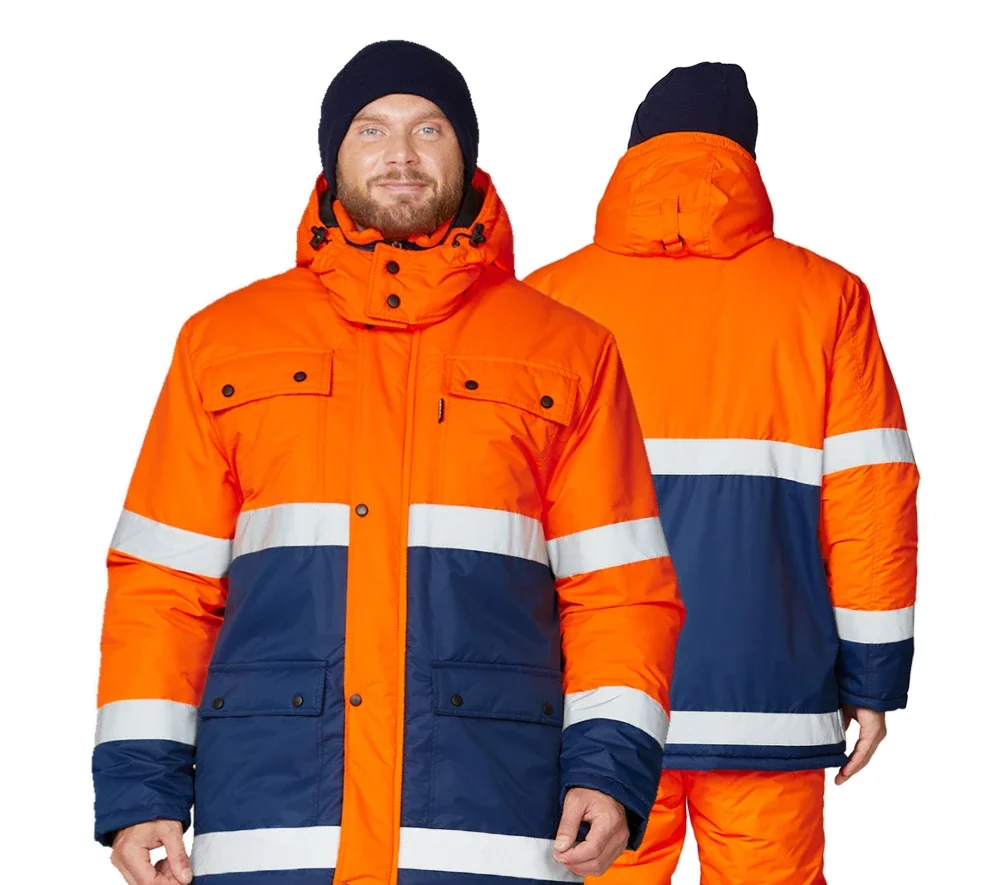 Костюм мужской утеплённый "Спектр 2 Ультра" оранжевый/синий (куртка и полукомбинезон) - фото 1