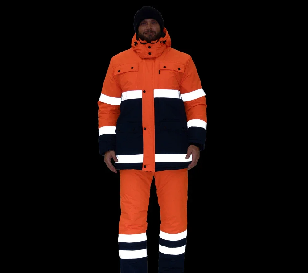 Костюм мужской утеплённый "Спектр 2 Ультра" оранжевый/синий (куртка и полукомбинезон) - фото 28