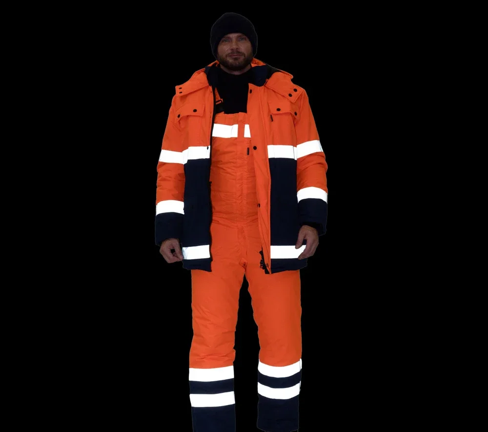 Костюм мужской утеплённый "Спектр 2 Ультра" оранжевый/синий (куртка и полукомбинезон) - фото 30