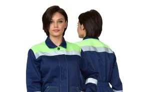 Костюм женский "Пантеон" синий/лимонный (куртка и брюки) - фото 7