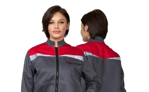 Костюм женский "Профессионал" серый/красный/чёрный (куртка и брюки) - фото 5