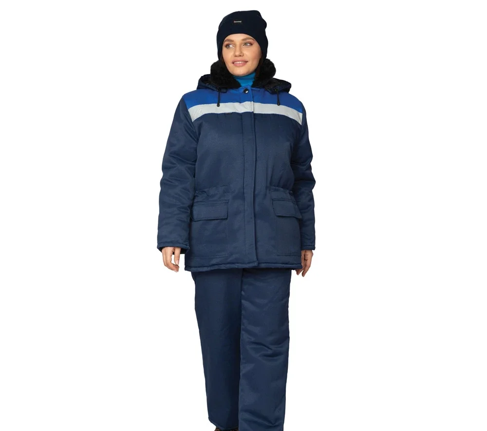 Костюм женский утеплённый "Стандарт СОП" синий/василёк (куртка и брюки) - фото 2