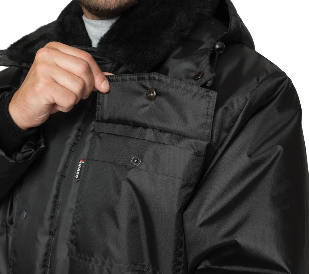 Куртка мужская утеплённая "Альфа" удлинённая чёрная - фото 9