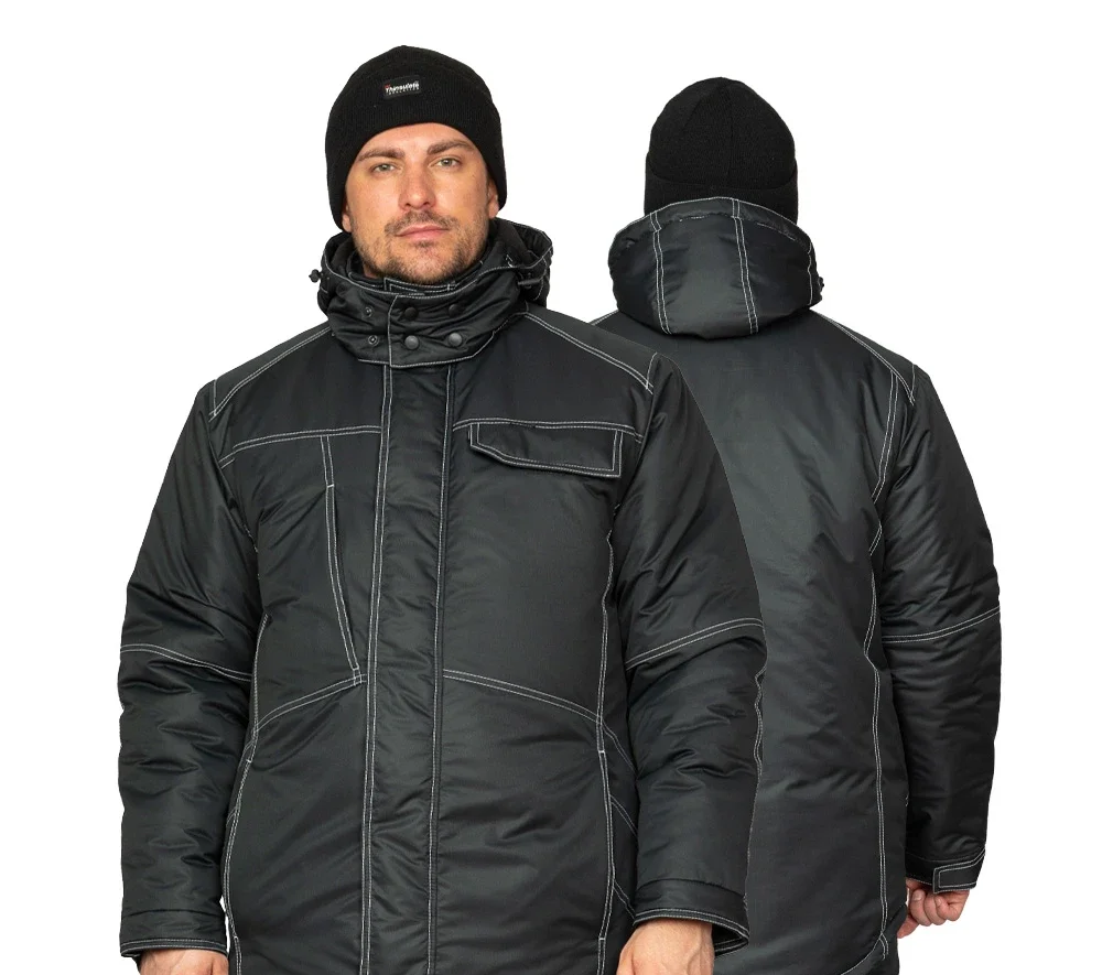 Куртка мужская утеплённая "Викинг" чёрная - фото 1