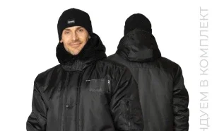 Куртка мужская утеплённая "Альфа" чёрная укороченная - фото 11