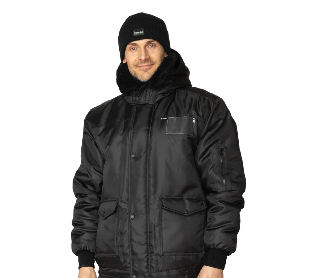 Куртка мужская утеплённая "Альфа" чёрная укороченная - фото 3