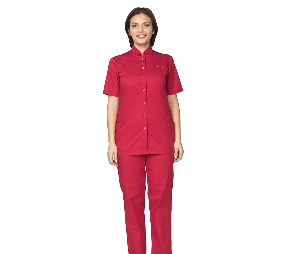 Куртка женская "Медик" красная - фото 2