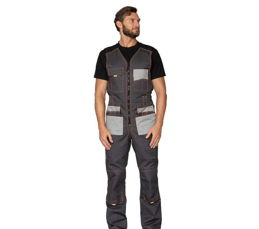 Полукомбинезон мужской "Бренд" серый/серый - фото 3