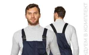 Полукомбинезон антистатический мужской утеплённый "Антистат" тёмно-синий - фото 10