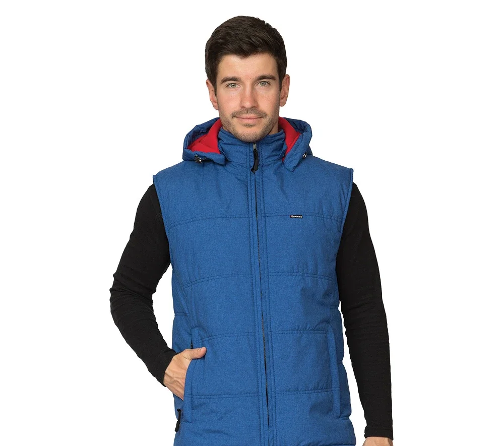 Жилет мужской утеплённый "Амур" васильковый/красный - фото 5