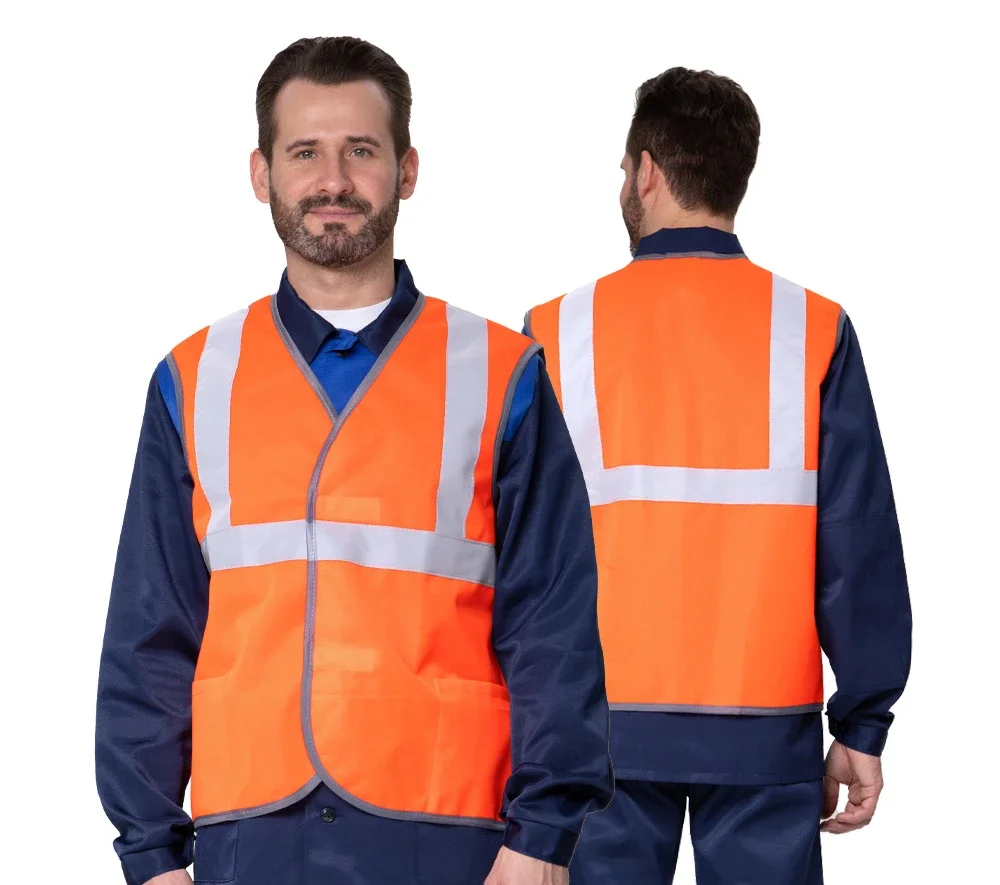 Жилет сигнальный "Спектр Лайт 2" оранжевый с застёжкой на ленте велькро - фото 1