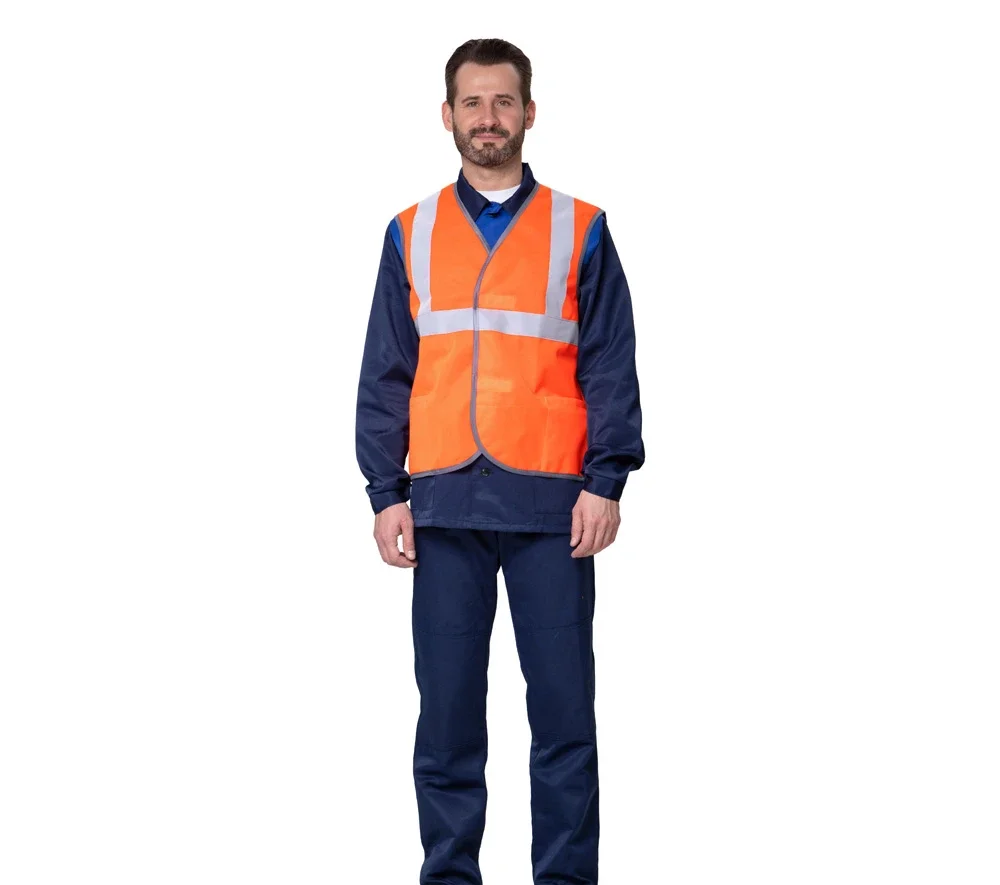 Жилет сигнальный "Спектр Лайт 2" оранжевый с застёжкой на ленте велькро - фото 3