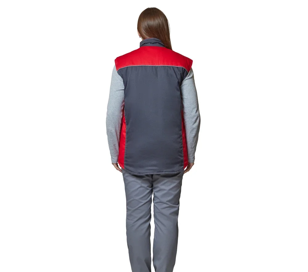 Жилет универсальный утеплённый "Бренд" тёмно-серый/красный - фото 8