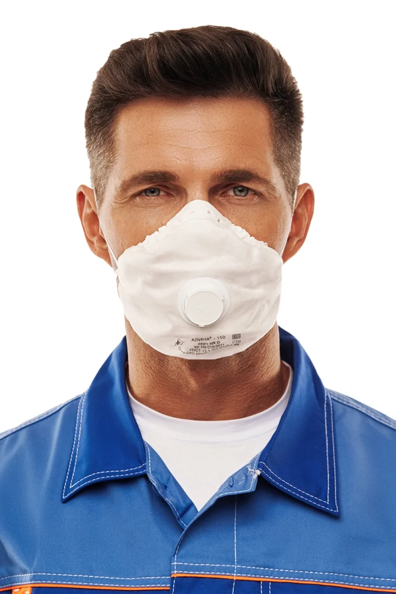 Респиратор с клапаном выдоха АЛИНА-110 (РК) FFP1 NR D (аналог 3М 8112) - фото 1