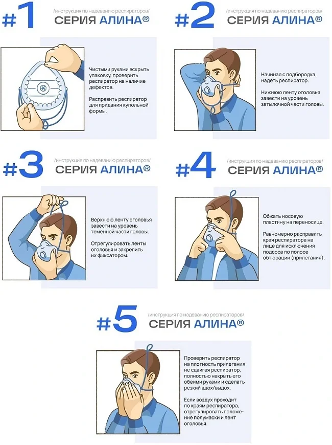 Респиратор с клапаном выдоха АЛИНА-110 (РК) FFP1 NR D (аналог 3М 8112) - фото 4