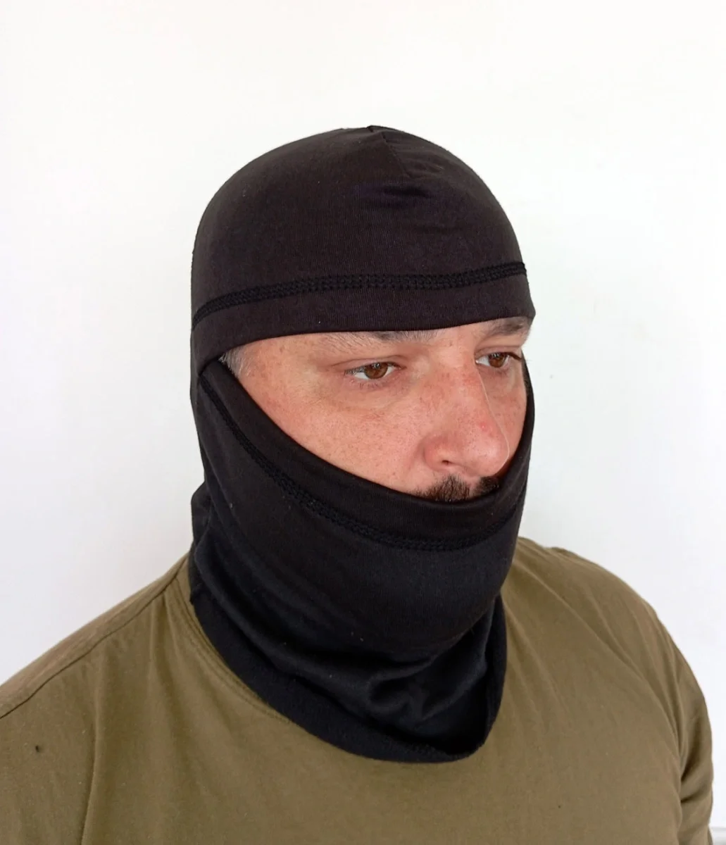 Шлем-маска (балаклава) флисовая (пл. 130 г/м2) черная - фото 1