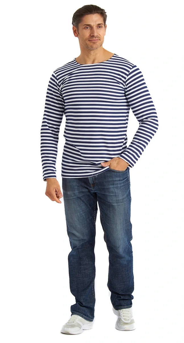 Тельняшка с начесом, синяя - фото 2