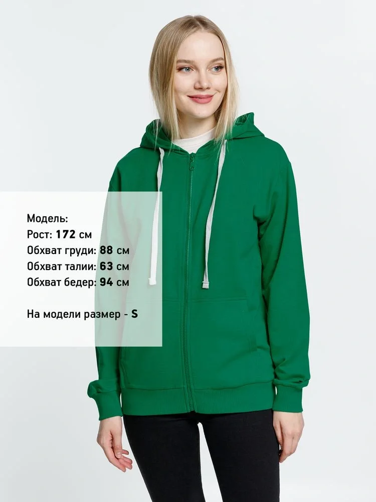Толстовка на молнии с капюшоном Siverga, зеленая - фото 3