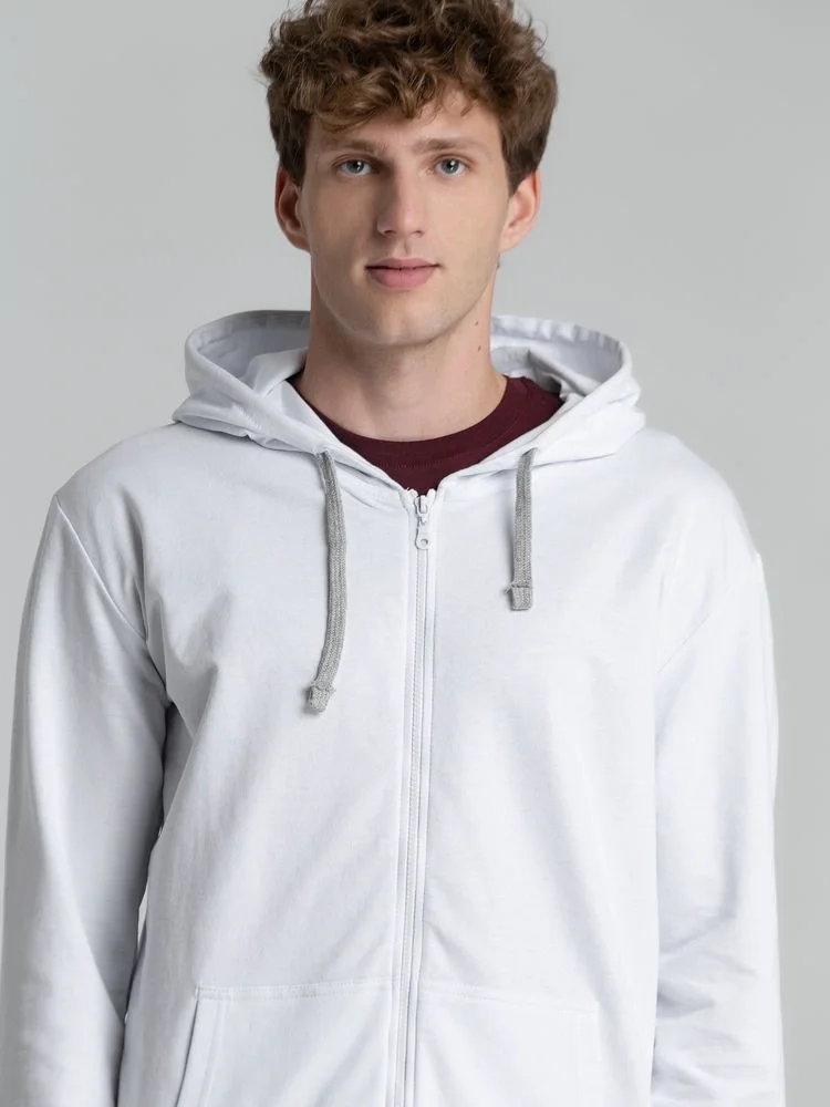 Толстовка на молнии с капюшоном Unit Siverga, белая РАСПРОДАЖА 20% - фото 14