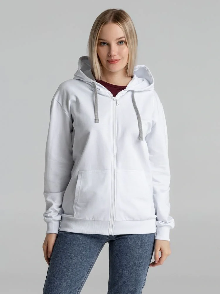 Толстовка на молнии с капюшоном Unit Siverga, белая РАСПРОДАЖА 20% - фото 19