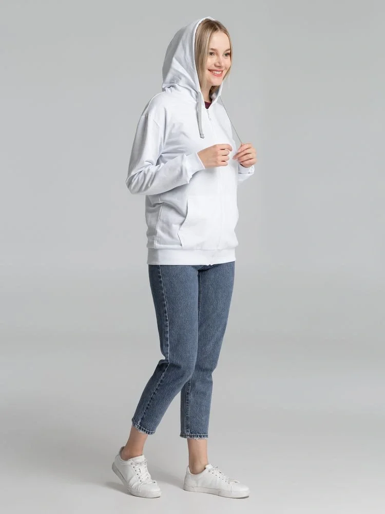Толстовка на молнии с капюшоном Unit Siverga, белая РАСПРОДАЖА 20% - фото 21